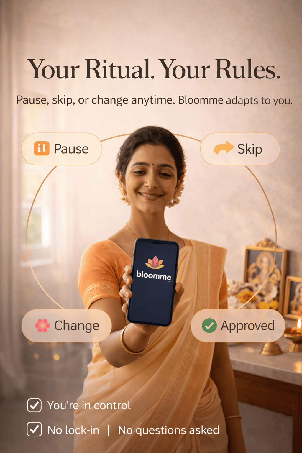 Personalized puja ritual management with Bloomme dashboard